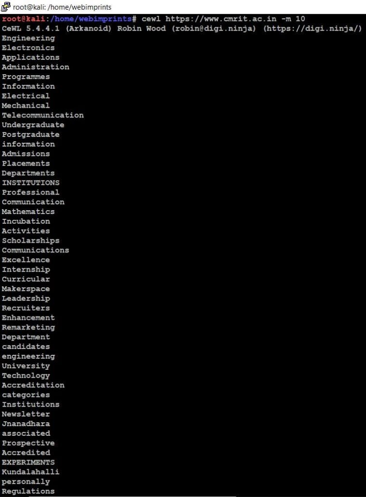 Cewl Minimum Number Length