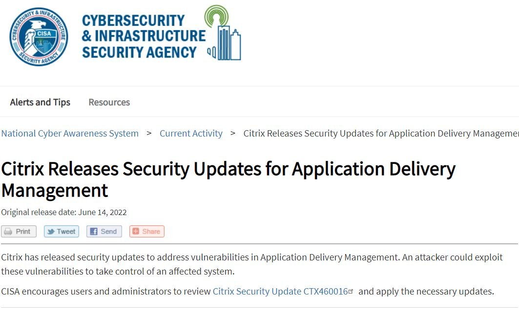 Citrix Application Delivery Management (ADM) critical vulnerabilities allow taking control of the servers via password reset